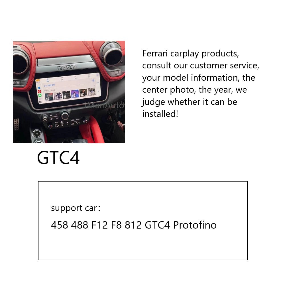 iManAuto Wireless Carplay Module Android Auto for Ferrari 488 F8 F12 812 GTC4 Protofino