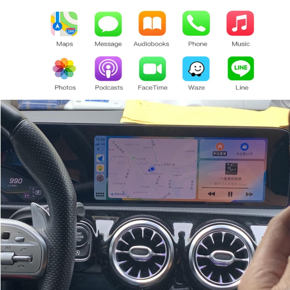 iManAuto Wireless Apple CarPlay Interface Android Auto Full Screen for Mercedes Benz A W177 GLA CLA GLB MBUX NTG6.0 With Touch