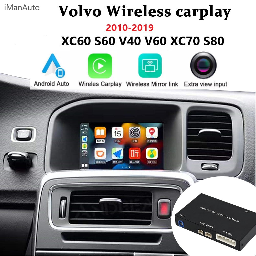 iManAuto Wireless Apple Carplay Android Auto Decode For Volvo XC60 S60 V40 V60 XC70 XC90 S80 2011-2015 Airplay Car Play Accessories