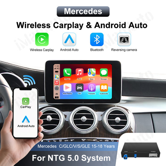 iManAuto Wireless Carplay Moudule For Mercedes Benz NTG5.0 System C S CLA GLA GLC CLS GLE W205 X253 GLE GL Android Auto