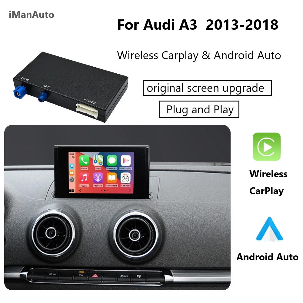 iManAuto Wireless Carplay Android Auto Interface For Audi A3 A4 A5 Q2