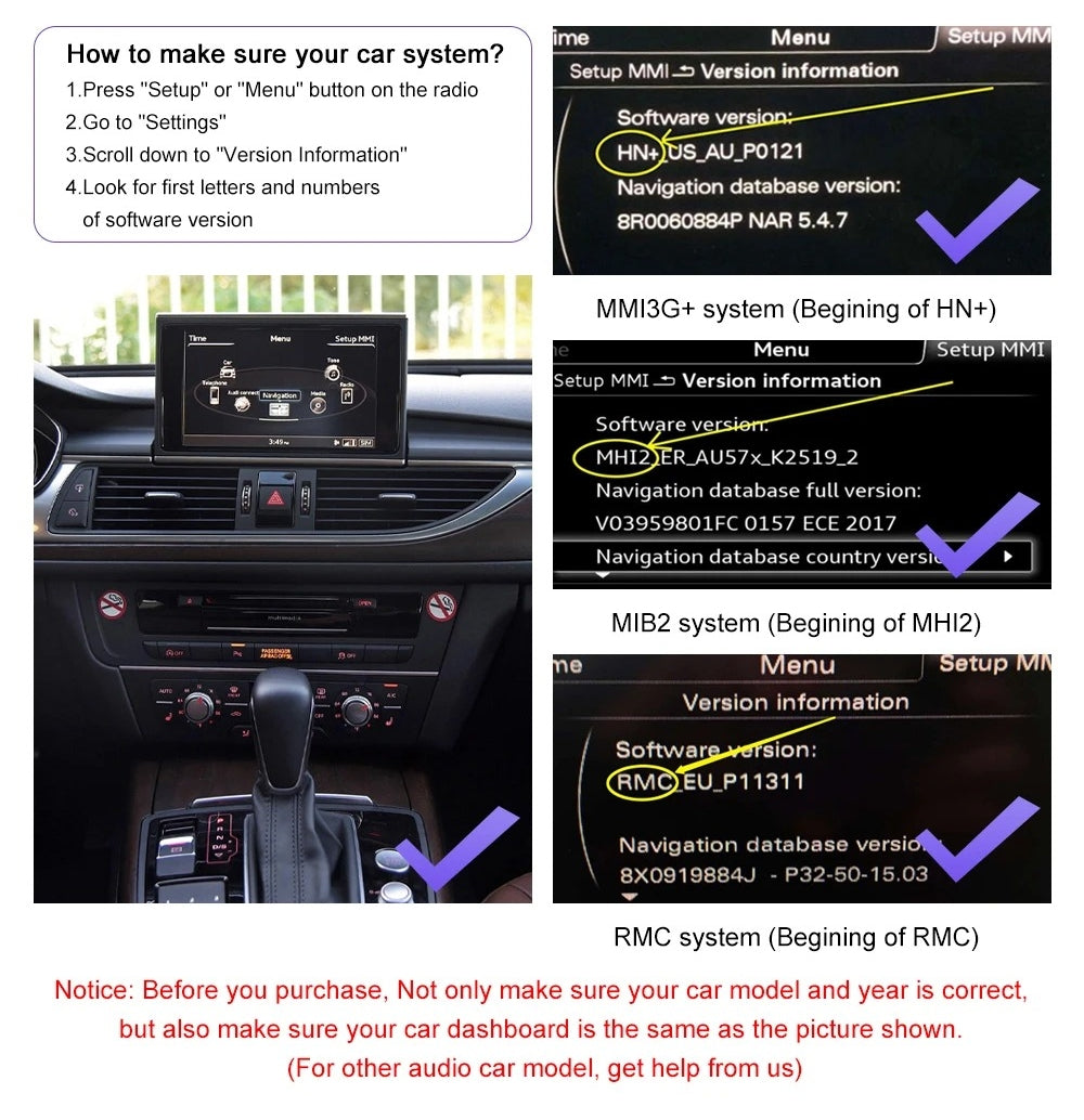 iManAuto Wireless CarPlay Module for Audi A6 A7 C7 2012-2018, Plug and Play, Support Android Auto & Rear Camera