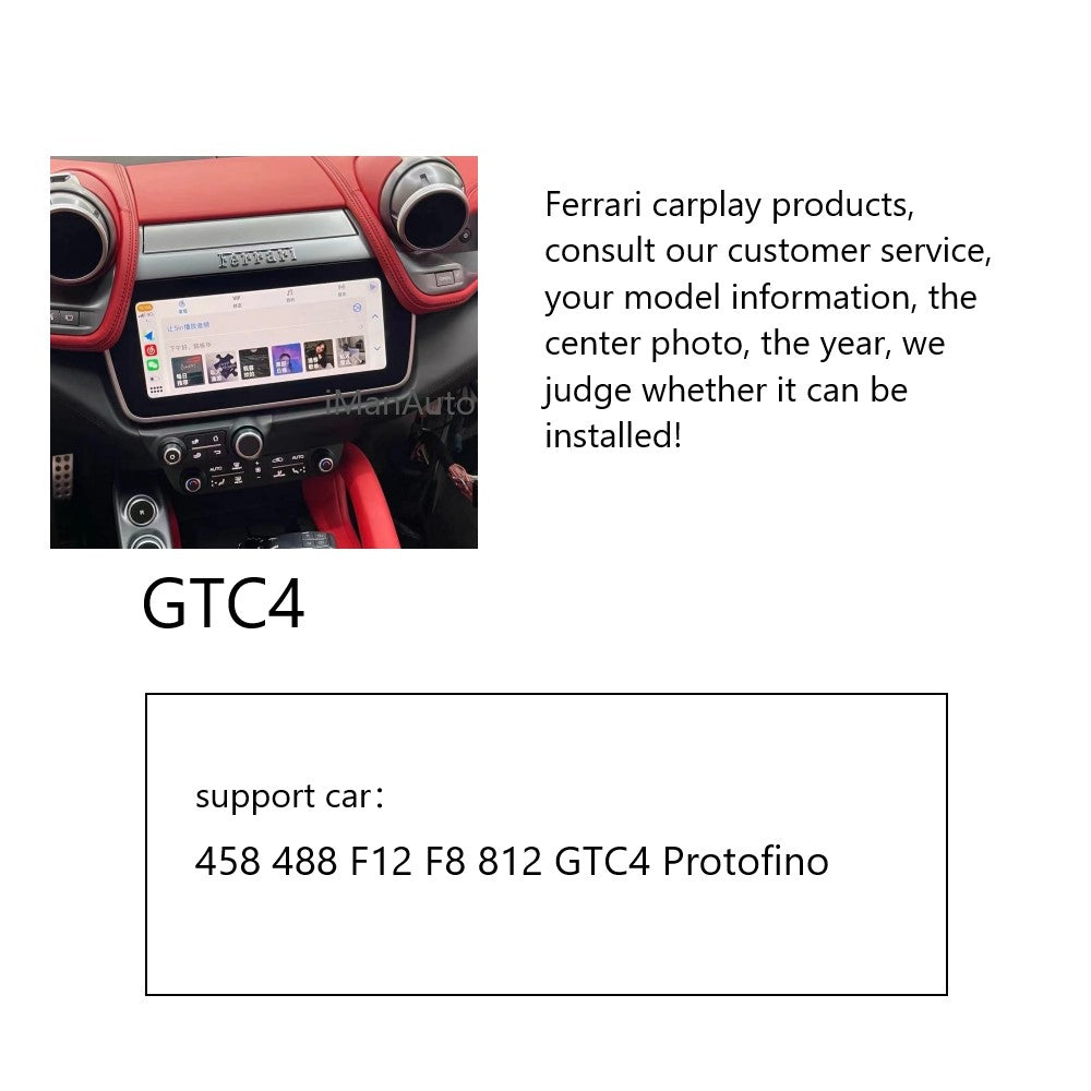 iManAuto Wireless Carplay Module Android Auto for Ferrari 458 488 F8 F12 812 GTC4 Protofino