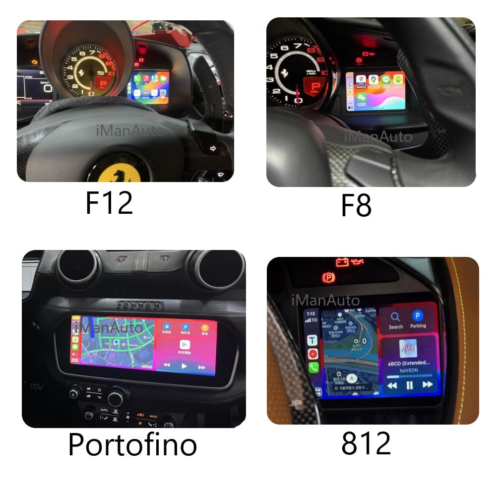 iManAuto Wireless Carplay Module Android Auto for Ferrari 458 488 F8 F12 812 GTC4 Protofino