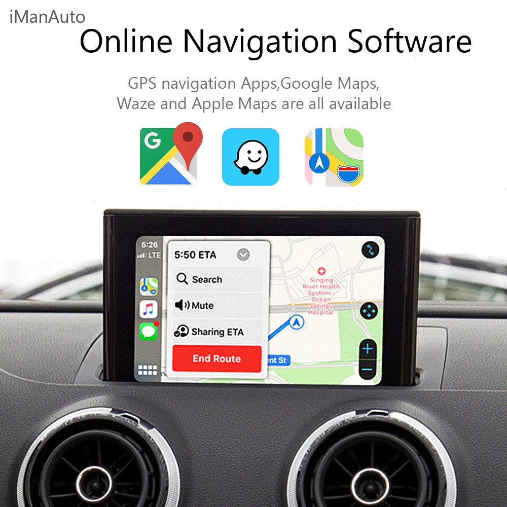 iManAuto Wireless Apple CarPlay Interface Android Auto Decoder For Audi A3 2013-2018 AirPlay Mirror Link Car Play