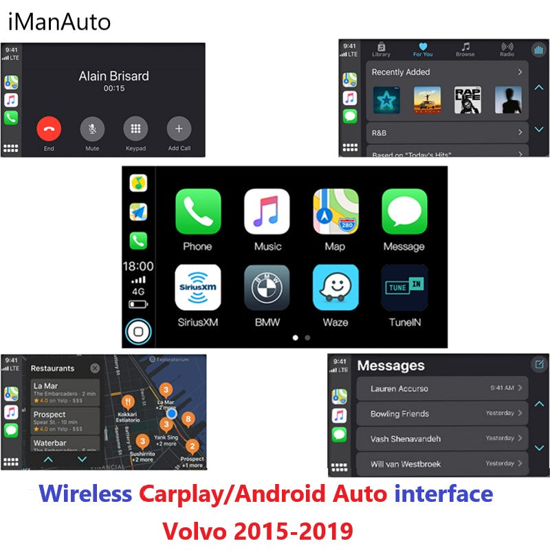 iManAuto Wireless Apple Carplay Android Auto Decode For Volvo XC60 S60 V40 V60 XC70 XC90 S80 2011-2015 Airplay Car Play Accessories