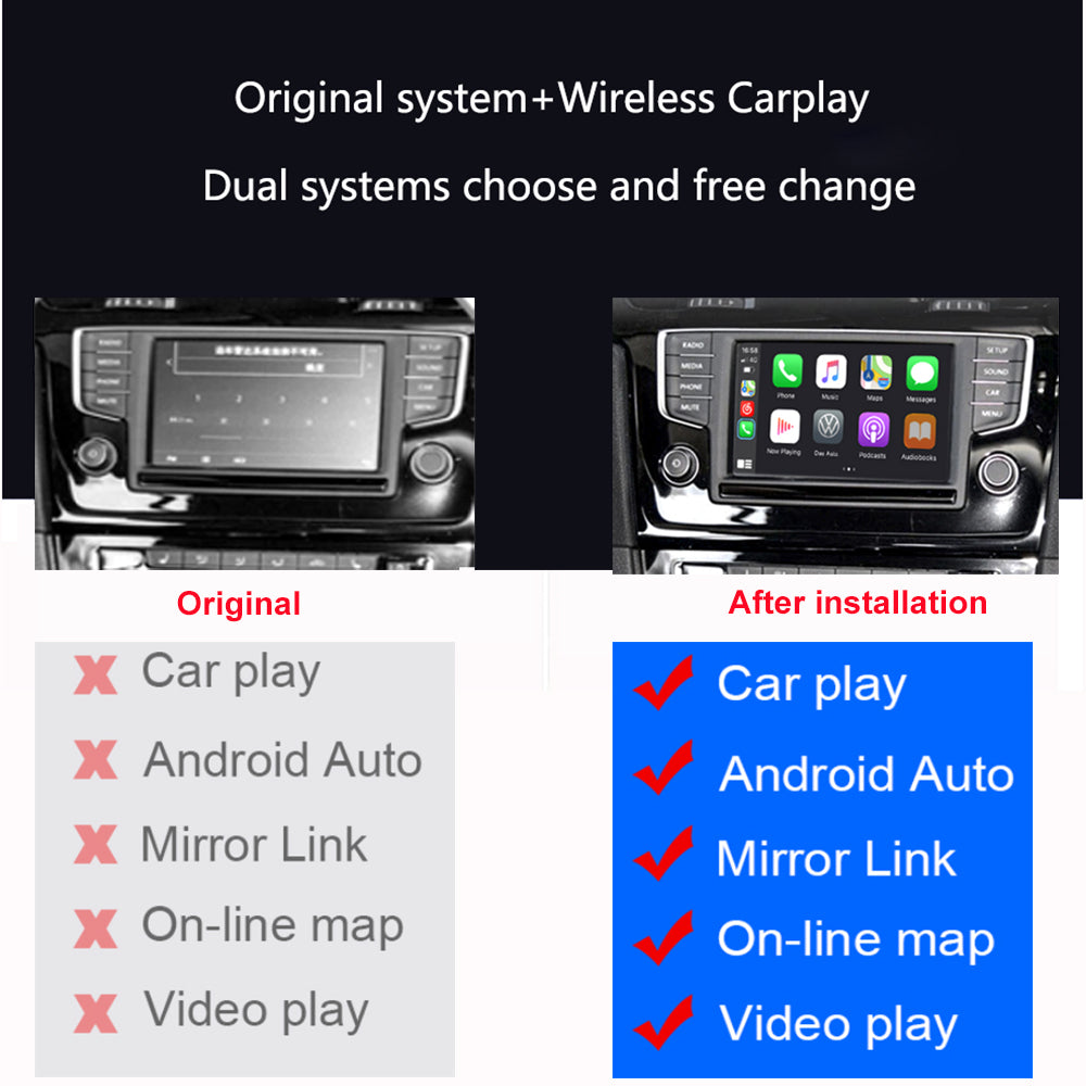 iManAuto MIB Wireless CarPlay Android Auto For Volkswagen Polo Golf 7 MK7 Passat B8 Skoda Octavia MIB SYSTEM Car Accessories