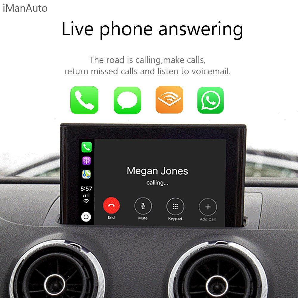 iManAuto Wireless Apple CarPlay Interface Android Auto Decoder For Audi A3 2013-2018 AirPlay Mirror Link Car Play