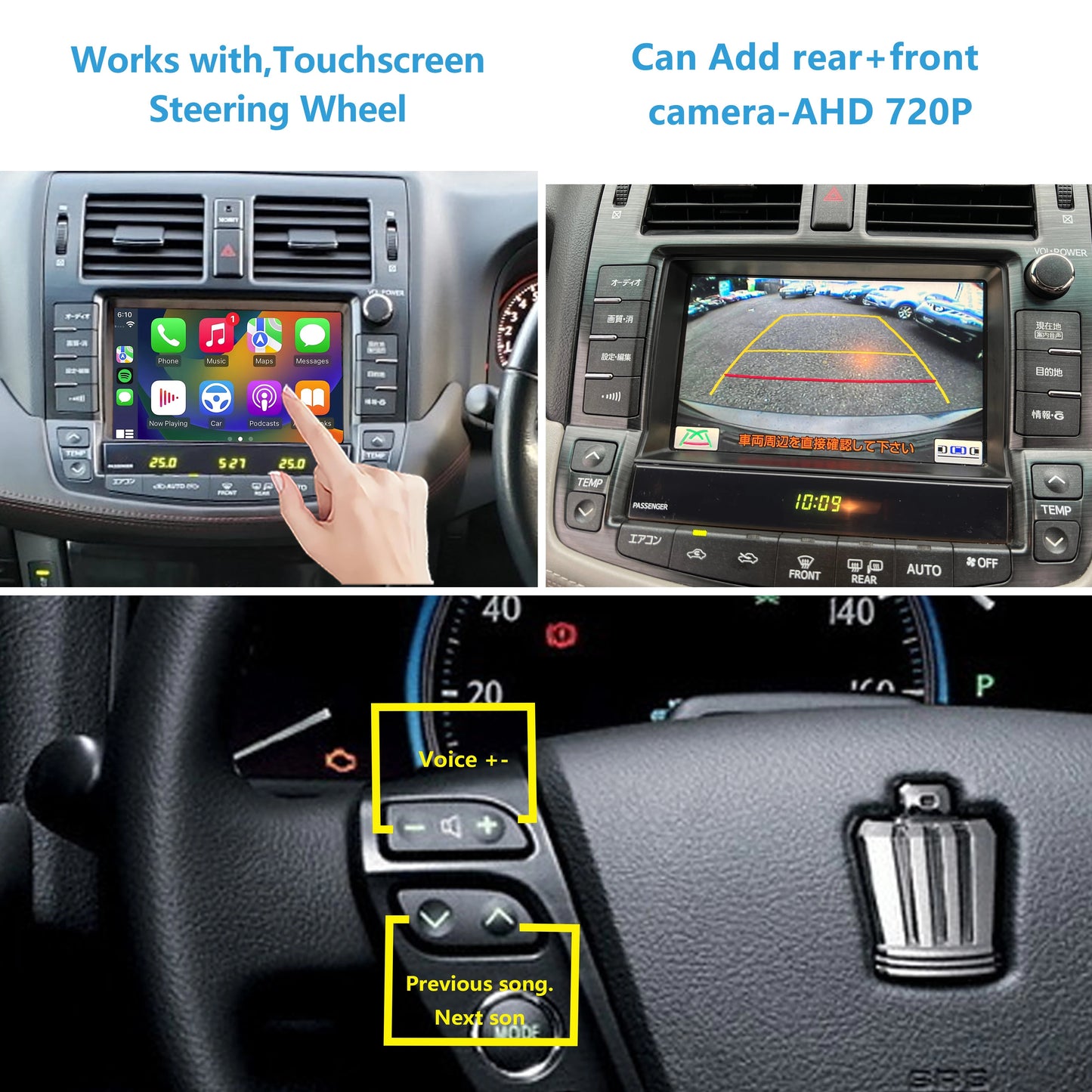 iManAuto 2008-2013 Toyota Crown Athlete GRS200 / GRS202 / GRS204 OEM Head Units Wireless Apple CarPlay & Android Auto