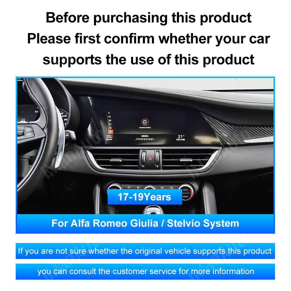 iManAuto Wireless Carplay Android Auto Module for Alfa Romeo Stelvio Giulia 2017-2019 Compatible with OEM BT Audio