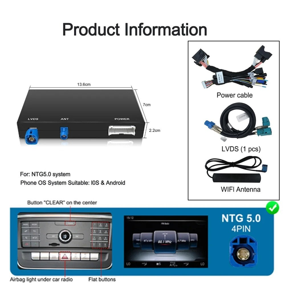 iManAuto Wireless Carplay Moudule For Mercedes Benz NTG5.0 System C S CLA GLA GLC CLS GLE W205 X253 GLE GL Android Auto