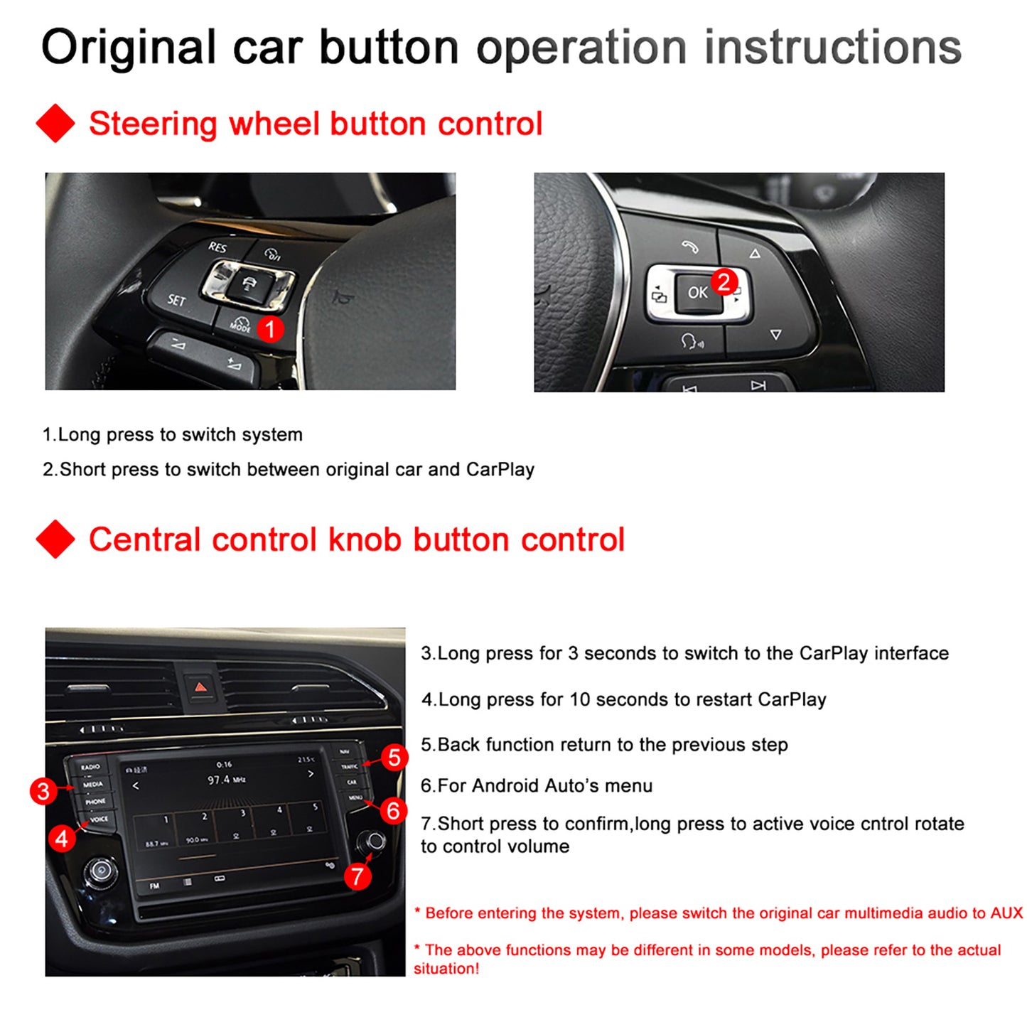 iManAuto MIB Wireless CarPlay Android Auto For Volkswagen Polo Golf 7 MK7 Passat B8 Skoda Octavia MIB SYSTEM Car Accessories