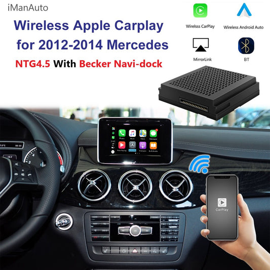 iManAuto Wireless Carplay Suitable For Mercedes Benz A B C E CLA GLA GLK ML Sprinter NTG4.5 Becker Module Android Auto Navigation